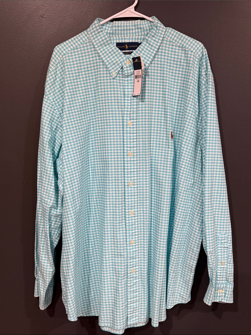 Ralph Lauren Men’s Mint Green Gingham Button-Down Shirt